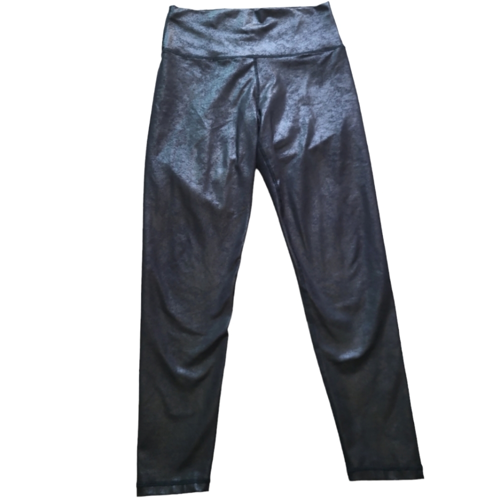 Aerie Black High-Waist Shiny Leggings